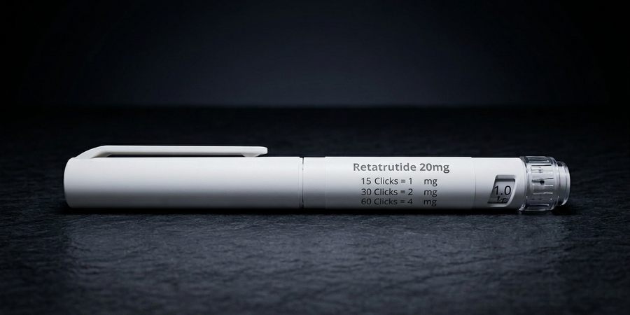 Retatrutide 20mg pen peptide pen frontal with doseage